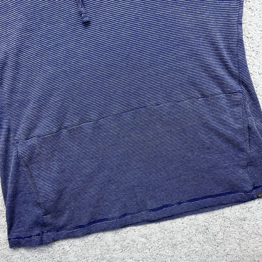 ExOfficio Pullover Shirt Womens Medium Blue Striped Hooded Insect Shield Outdoor - Picture 7 of 14
